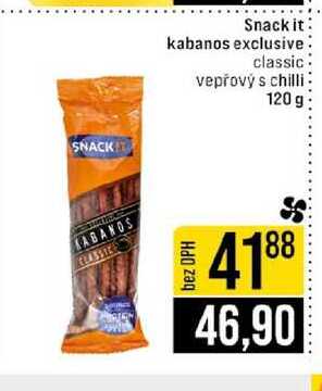 Snack it kabanos exclusive classic vepřový s chilli 120 g