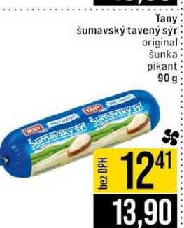 Tany šumavský tavený sýr original šunka pikant 90 g