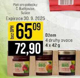 Džem 4 druhy ovoce 4x42 g 