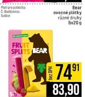 Bear ovocné plátky různé druhy 5x20 g 