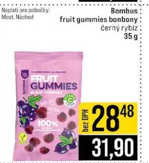 Bombus fruit gummies bonbony černý rybiz 35g