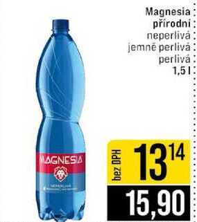 Magnesia přírodni neperlivȧ jemně perlivá perlivá 1,5l