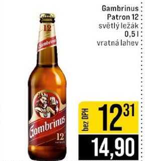 Gambrinus Patron 12 světlý ležák 0,5l
