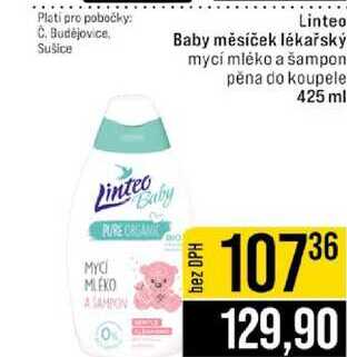 Linteo Baby měsíček lékařský mycí mléko a šampon pěna do koupele  425 ml 