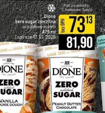 Dione zero sugar zmrzlina arasidové maslo 475 ml 