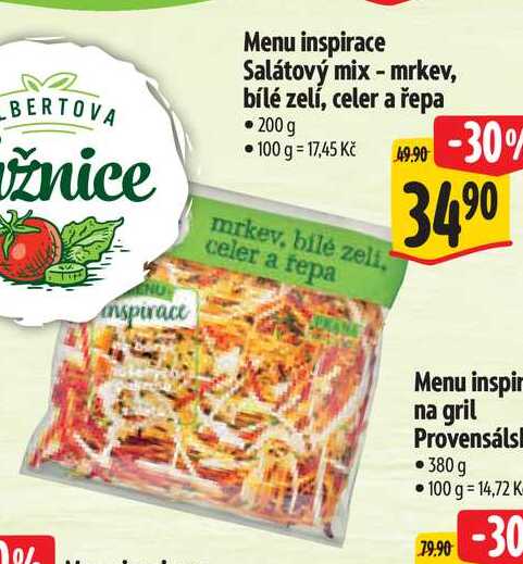 Menu inspirace Salátový mix - mrkev, bílé zelí, celer a řepa, 200 g 