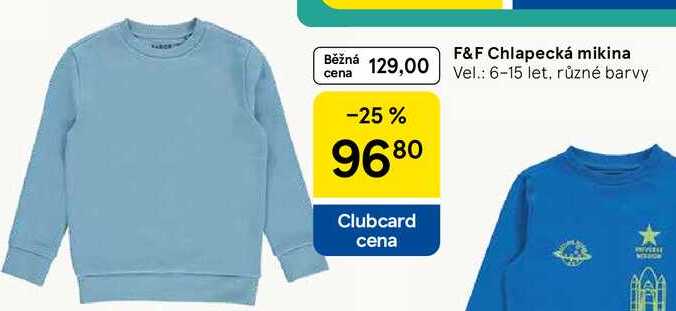 F&F Chlapecká mikina Vel.: 6-15 let, různé barvy 