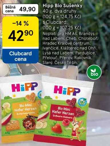 Hipp Bio Sušenky, 40 g. dva druhy 