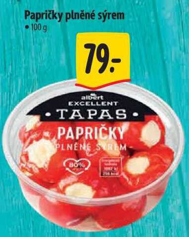 Papričky plněné sýrem, 100 g 