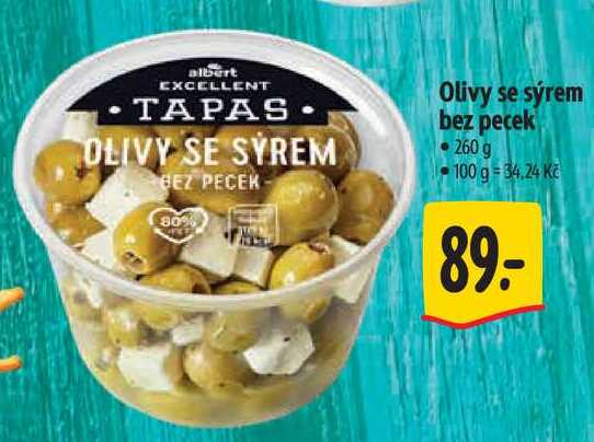 Olivy se sýrem bez pecek, 260 g 