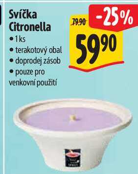 Svíčka Citronella 