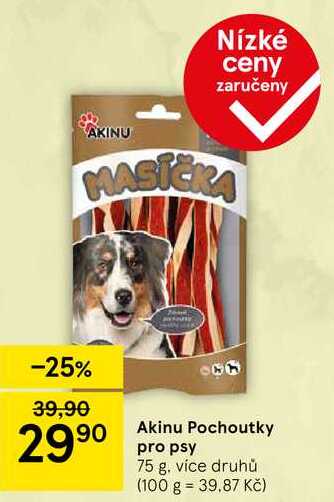 Akinu Pochoutky pro psy, 75 g, více druhů  