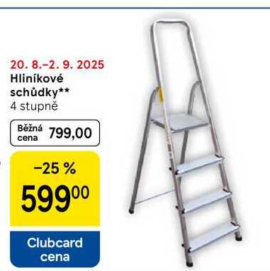 Hliníkové schůdky, 4 stupně  