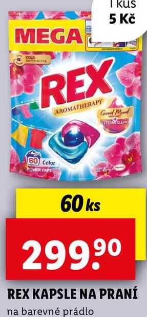 REX KAPSLE NA PRANÍ, 60 ks