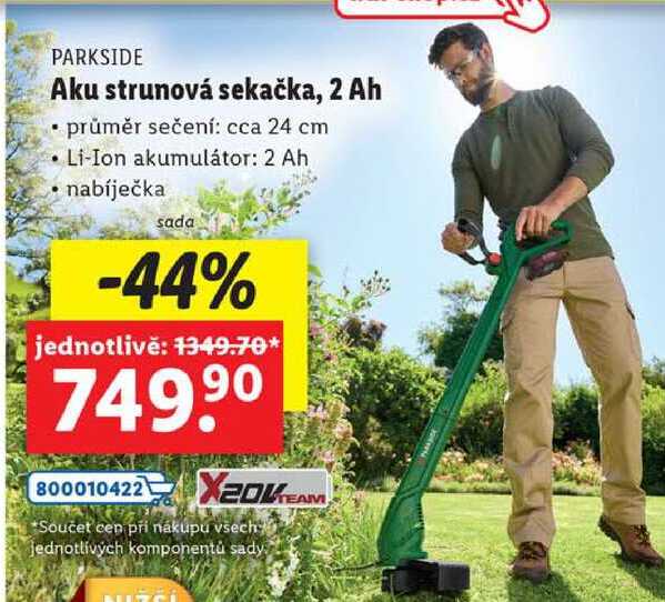Aku strunová sekačka, 2 Ah 