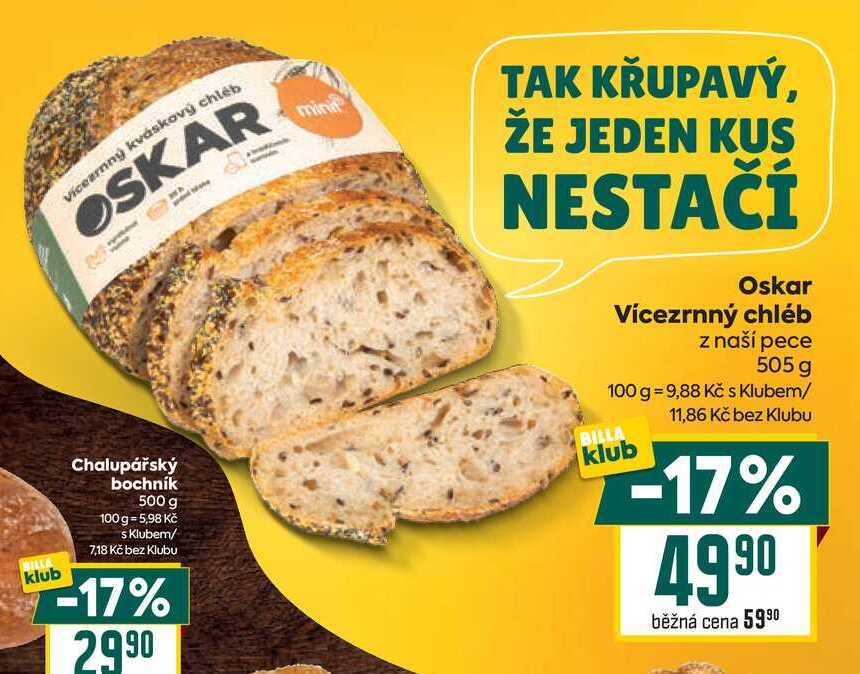 Oskar Vícezrnný chléb z naší pece 505 g 