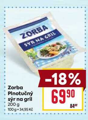 Zorba Plnotučný sýr na gril 200 g
