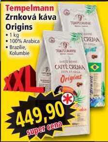 Tempelmann Zrnková káva Origins, 1 kg 