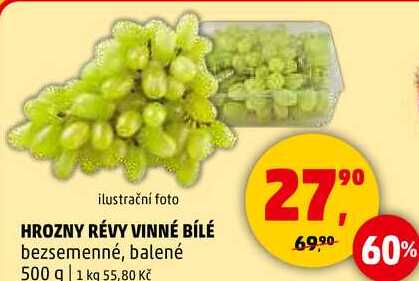 HROZNY RÉVY VINNÉ BÍLÉ bezsemenné, balené, 500 g 
