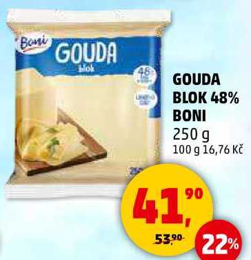 GOUDA BLOK 48% BONI, 250 g 