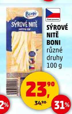 SÝROVÉ NITĚ BONI různé druhy, 100 g