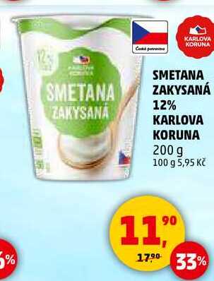 SMETANA ZAKYSANÁ 12% KARLOVA KORUNA, 200 g 