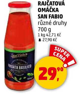 RAJČATOVÁ OMÁČKA SAN FABIO různé druhy, 700 g