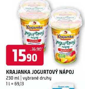 Krajanka jogurtový nápoj 230 ml vybrané druhy 