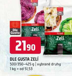DLE GUSTA ZELÍ 500/350-425 g vybrané druhy 