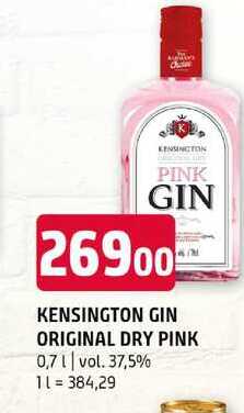 KENSINGTON GIN ORIGINAL DRY PINK 0,7l vol. 37,5%