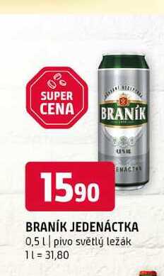 Braník Jedenáctka pivo ležák 0,5l