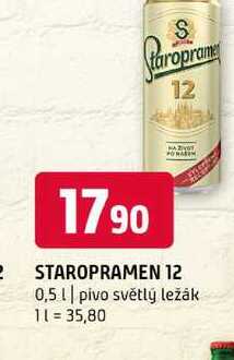 STAROPRAMEN 12 0,5l pivo světlý ležák 