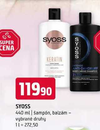 SYOSS 440 ml šampón, balzám vybrané druhy 