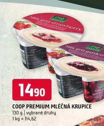 COOP PREMIUM MLÉČNÁ KRUPICE 130 g vybrané druhy