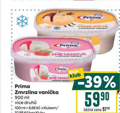 Prima Zmrzlina vanička 900 ml 