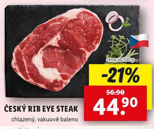 ČESKÝ RIB EYE STEAK, cena za 100g