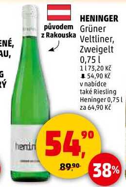 HENINGER Grüner Veltliner, Zweigelt, 0,75 l 