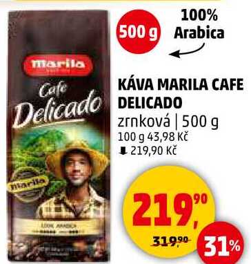KÁVA MARILA CAFE DELICADO zrnková, 500 g 