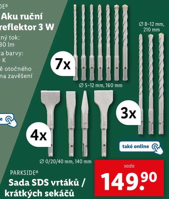 Sada SDS vrtáků/krátkých sekáčů 