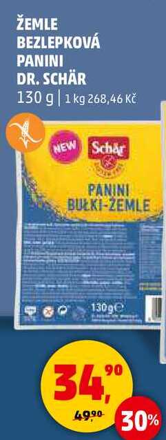 ŽEMLE BEZLEPKOVÁ PANINI DR. SCHÄR, 130 g  