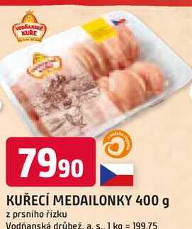 KUŘECÍ MEDAILONKY 400 g z prsního řízku 