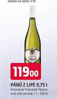 PÁNŮ Z LIPÉ 0,75l
