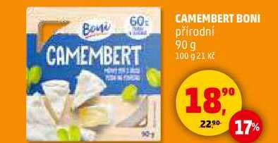 CAMEMBERT BONI přírodní, 90 g  