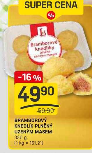 BRAMBOROVÝ KNEDLÍK PLNĚNÝ UZENÝM MASEM 330 g 