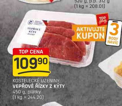 VEPŘOVÉ ŘÍZKY Z KÝTY 450 g, plátky