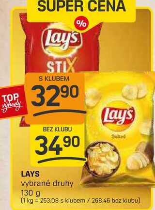 LAYS vybrané druhy 130 g 