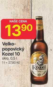 Velkopopovický Kozel 10 sklo, 0,5l