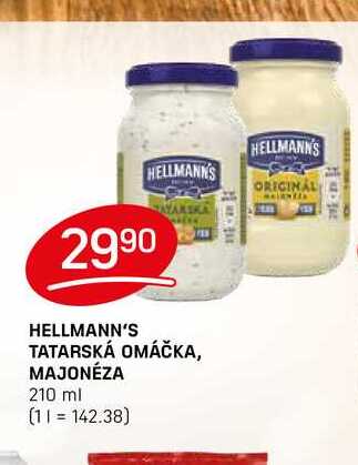 HELLMANN'S TATARSKÁ OMÁČKA, MAJONÉZA 210 ml