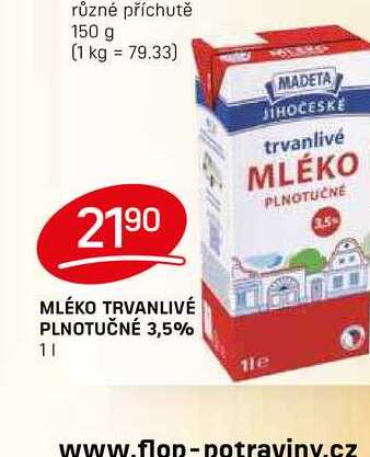 MLÉKO TRVANLIVÉ PLNOTUČNÉ 3,5% 1l