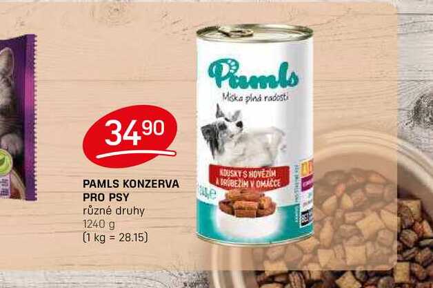 PAMLS KONZERVA PRO PSY různé druhy 1240g